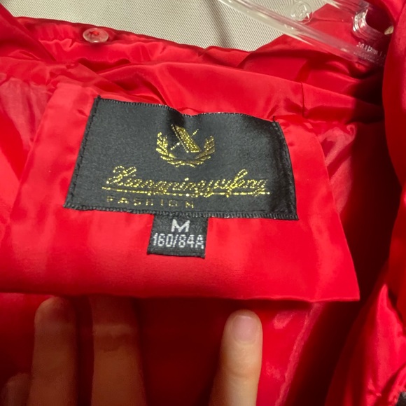 Red Puffer Jacket with Hood - Picture 3 of 7